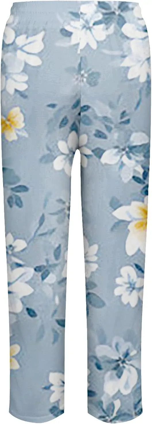 Women's Linen Blend Drawstring Relaxed Fit Wide Leg Pant High Waist Flowy Summer Beach Drawstring Pant Trouser