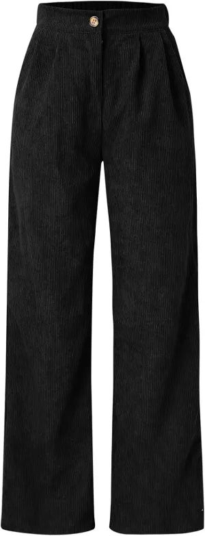 Women's Linen Summer Trendy Pants Elastic Waisted Stretchy Slim-Fit Palazzo Lounge Pants Office