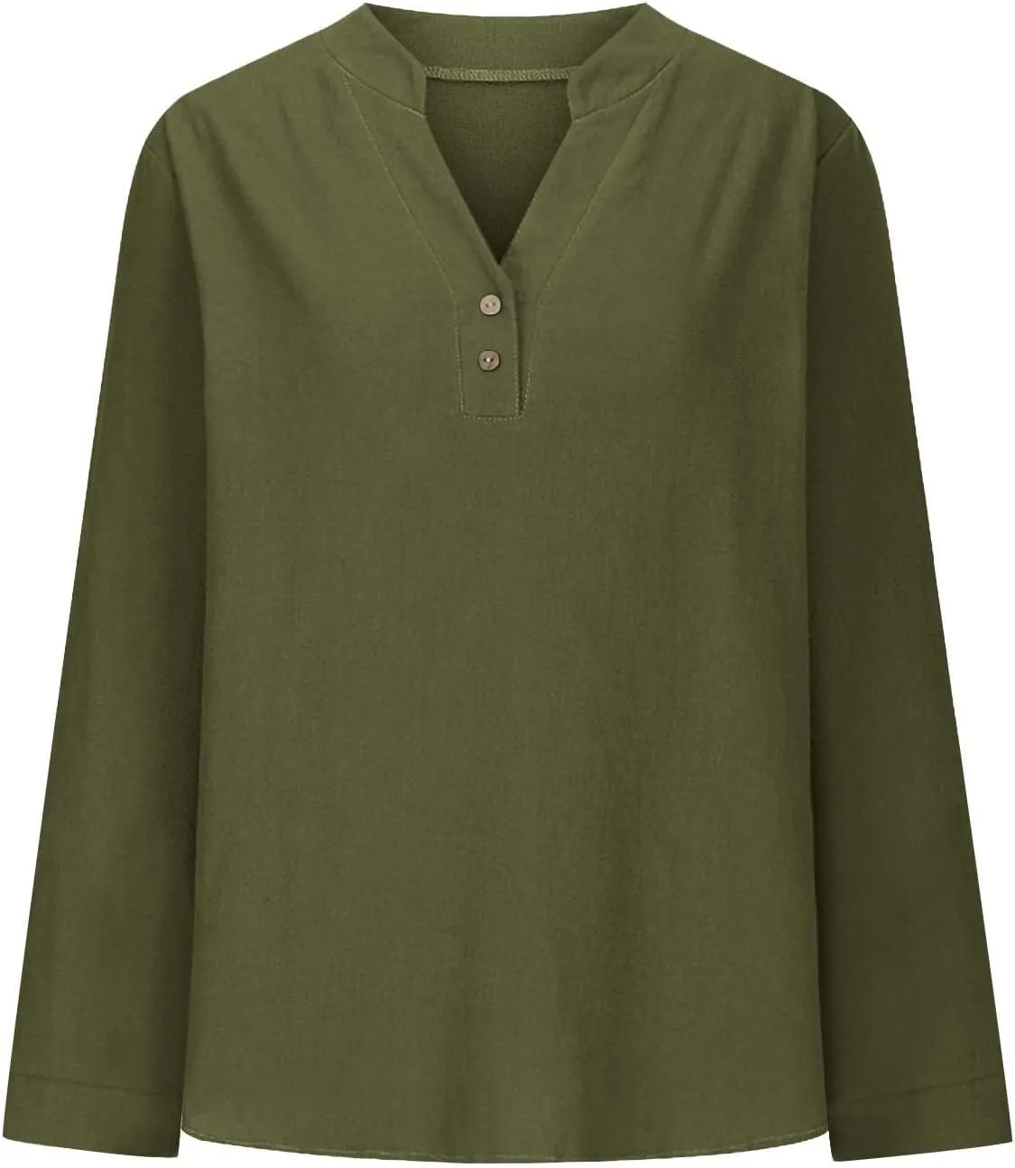 Women's Long Sleeve T Shirts Button Down V Neck Tunic Classic Loose Fit Blouses 2024 Fall Trendy Casual Daily Tops