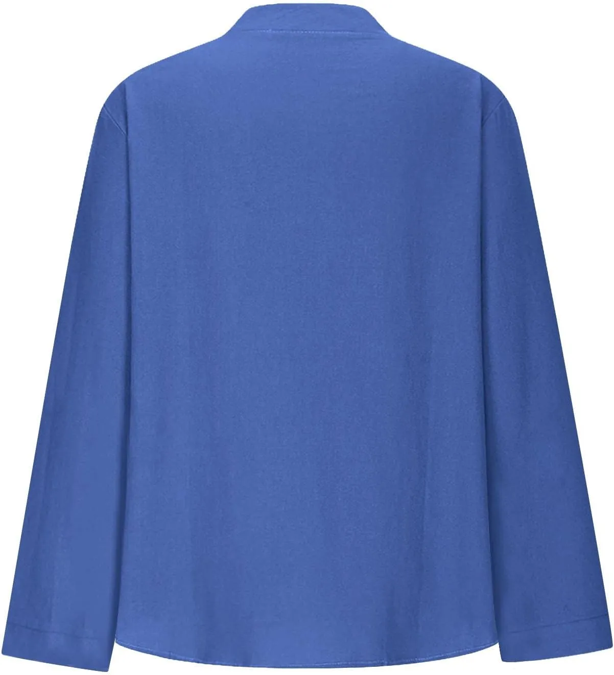 Women's Long Sleeve T Shirts Button Down V Neck Tunic Classic Loose Fit Blouses 2024 Fall Trendy Casual Daily Tops