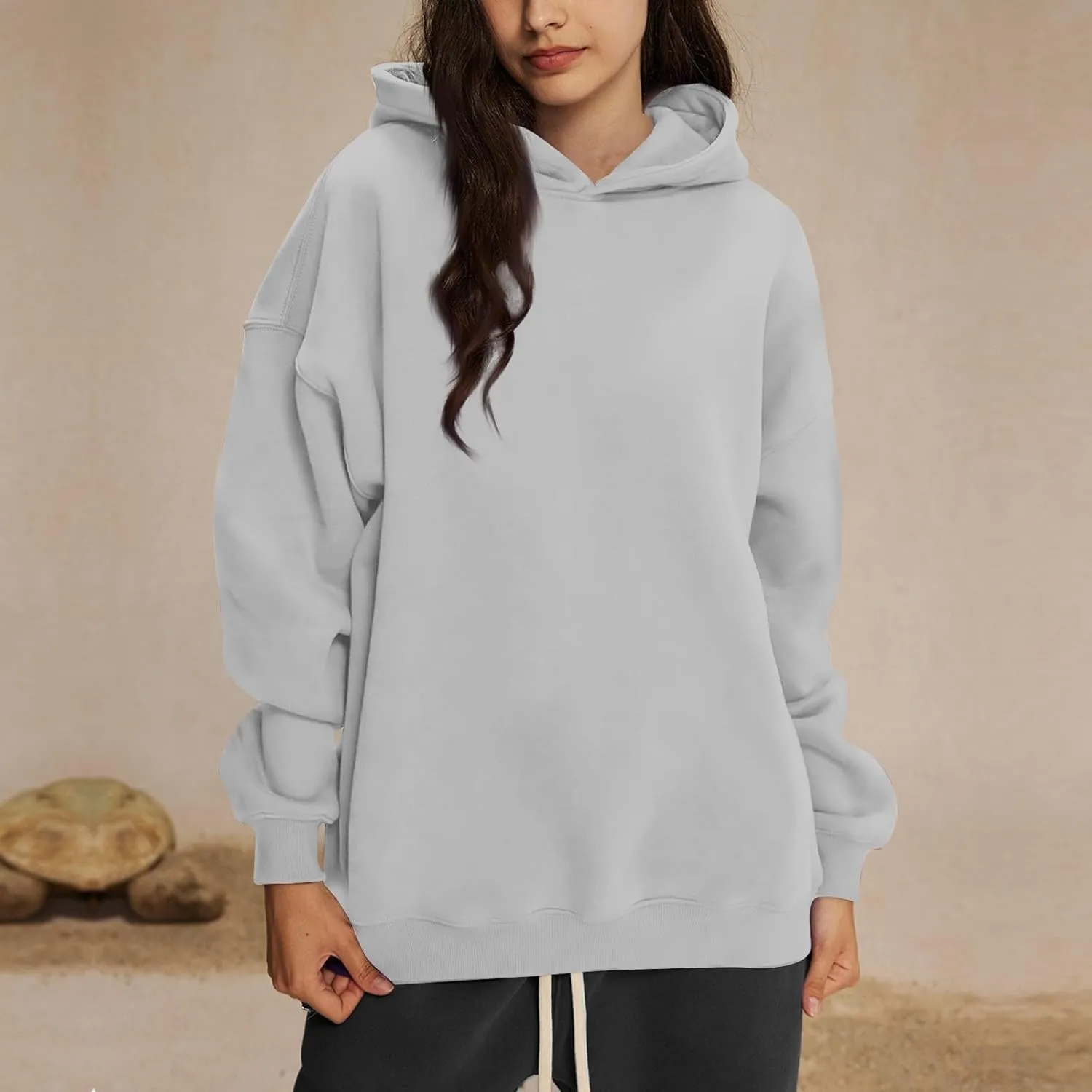 Womens Oversized Hoodies Pullover Comfy Fleece Lined Hooded Sweatshirts Drop Shoulder Winter Sweaters Y2k Hoodie