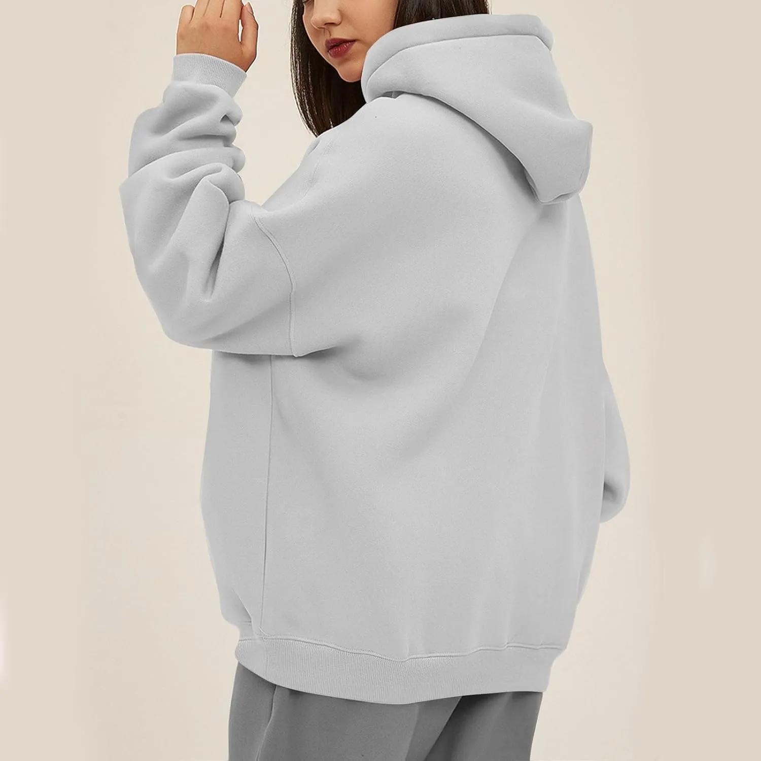 Womens Oversized Hoodies Pullover Comfy Fleece Lined Hooded Sweatshirts Drop Shoulder Winter Sweaters Y2k Hoodie