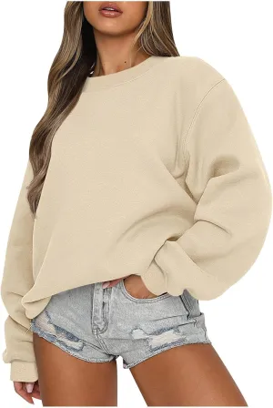 Womens Oversized Sweatshirts Hoodies Fleece Crewneck Pullover Sweater Casual Comfy Fall Fashion Outfits Clothes 2024