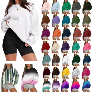 Womens Oversized Sweatshirts Hoodies Fleece Crewneck Pullover Sweater Casual Comfy Fall Fashion Outfits Clothes 2024