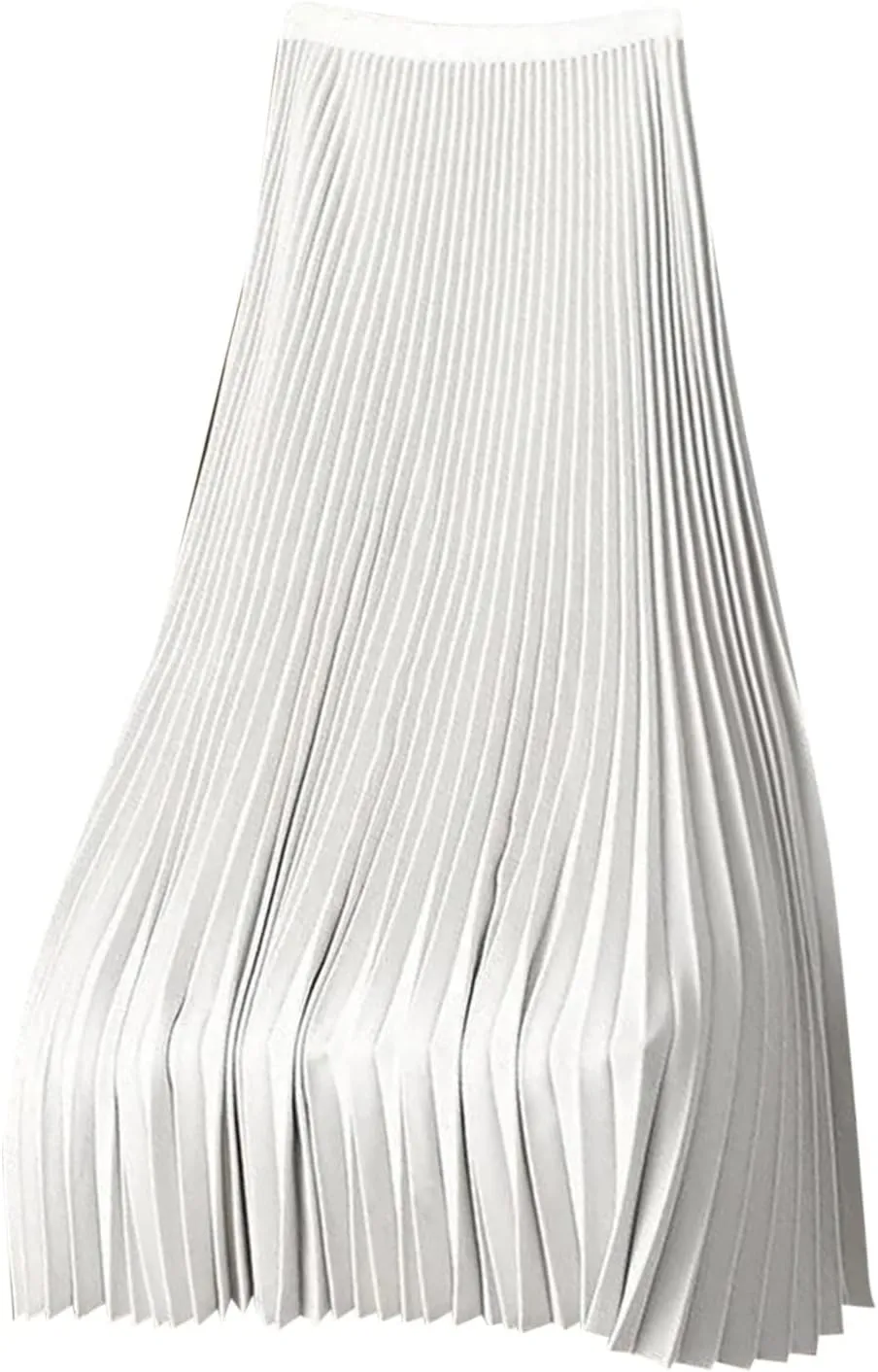 Women's Satin Pleated Skirt Elastic Waist Solid Color Maxi Skirts Plus Size Loose Elegant Long Skirt Casual Skirt