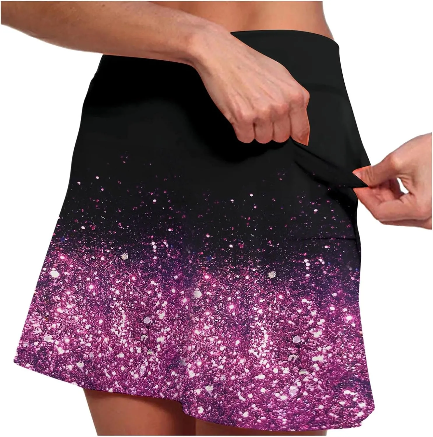 Women's Skorts Athletic Casual High Waisted Stretchy Tennis Skirt Athletic Workout Skorts for Woman with Short Pockets Z05- Purple Small