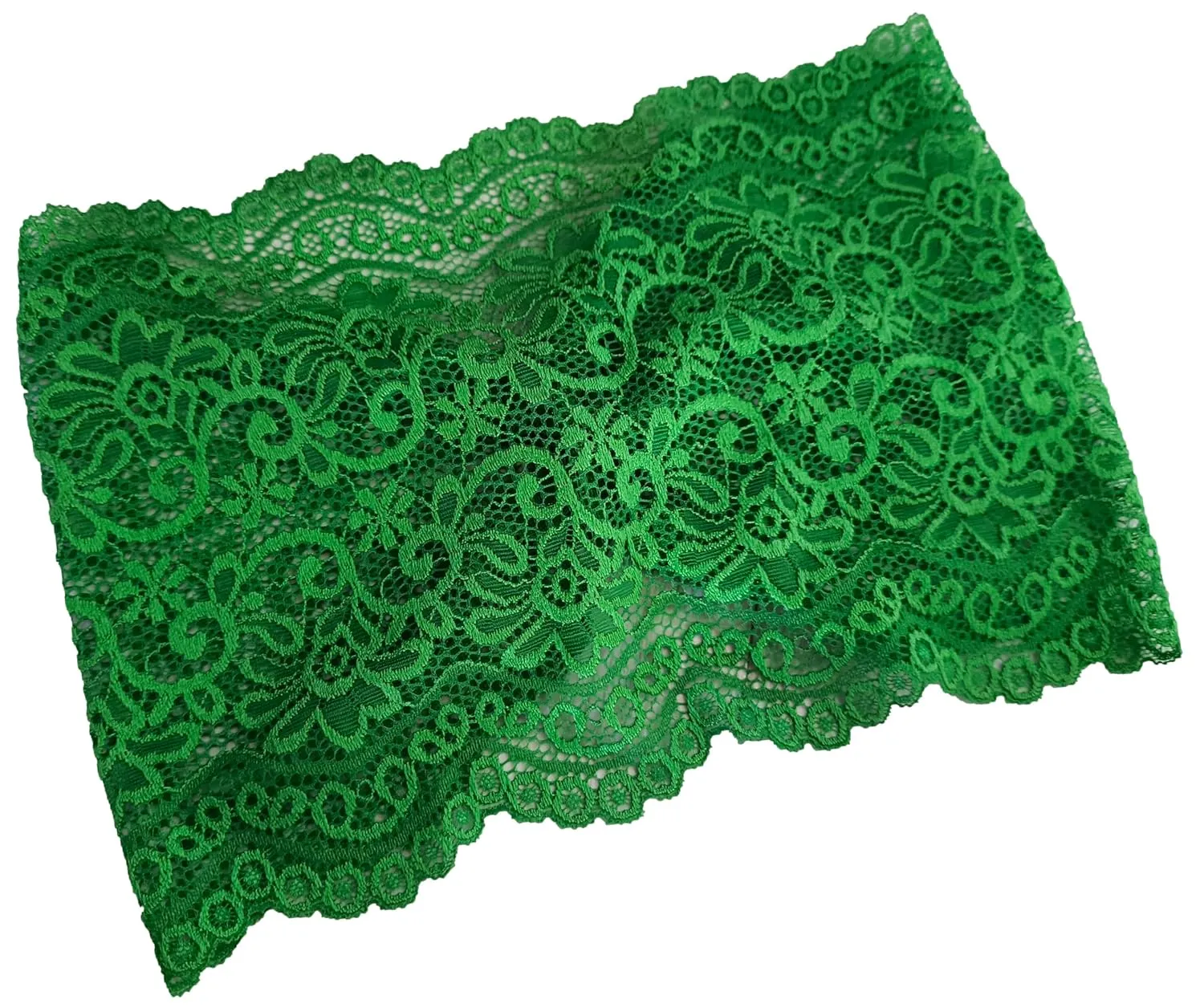 Women's Stretch Wide Turban Lace Headbands - Yoga Headwraps (Green, One Size)