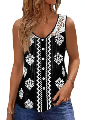 Womens Tank Tops Dressy Casual Summer Lace Sleeveless V Neck Tee Shirts Pleated Front Button Blouses