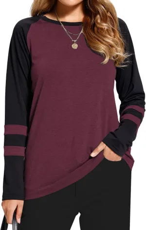 Womens Tops Long Sleeve Shirts for Women Casual Loose Tees Classic Tshirts Fall Clothes