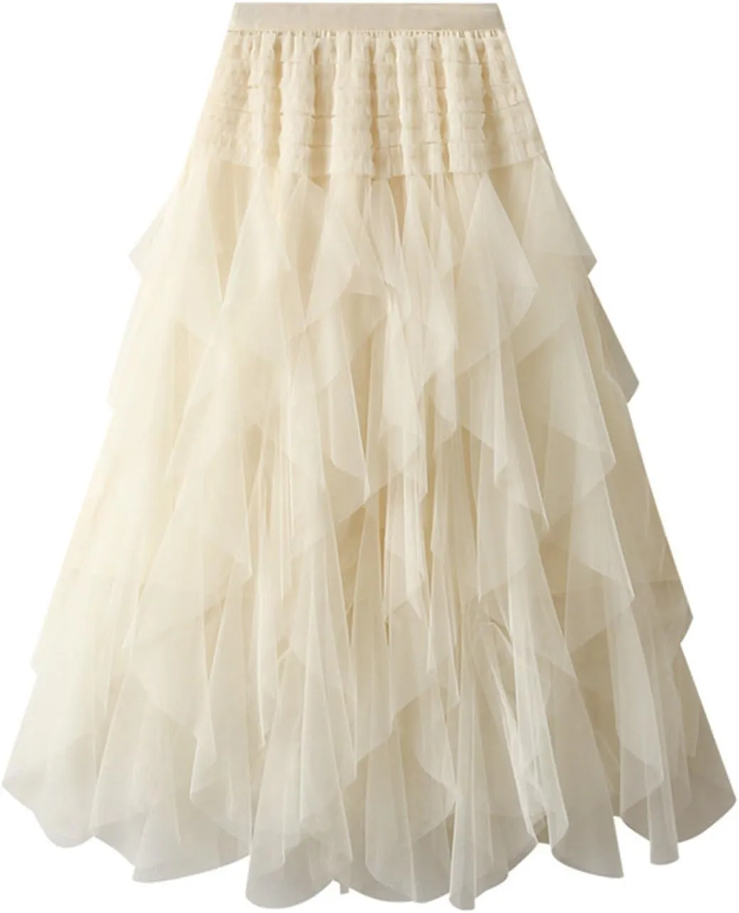 Women'S Tulle Skirt Elastic Waist Tutu Skirt Layered Puffy Fairy Skirts Mesh Layered Skirts Party Skirts