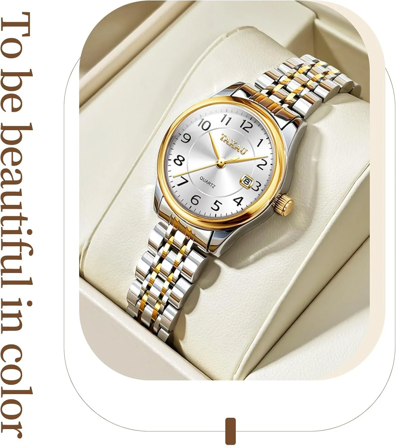 Women's Watches Roman Numeral Diamond Stainless Steel Waterproof Watches for Women with Date Day Women Wristwatch