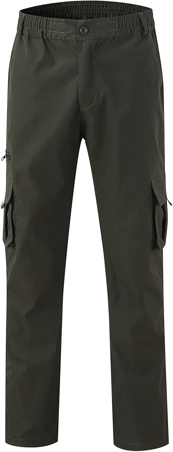 Work Cargo Pants for Men Lightweight Relaxed Fit Dress Trousers Outdoor Hiking Joggers Pant with Multi Pockets