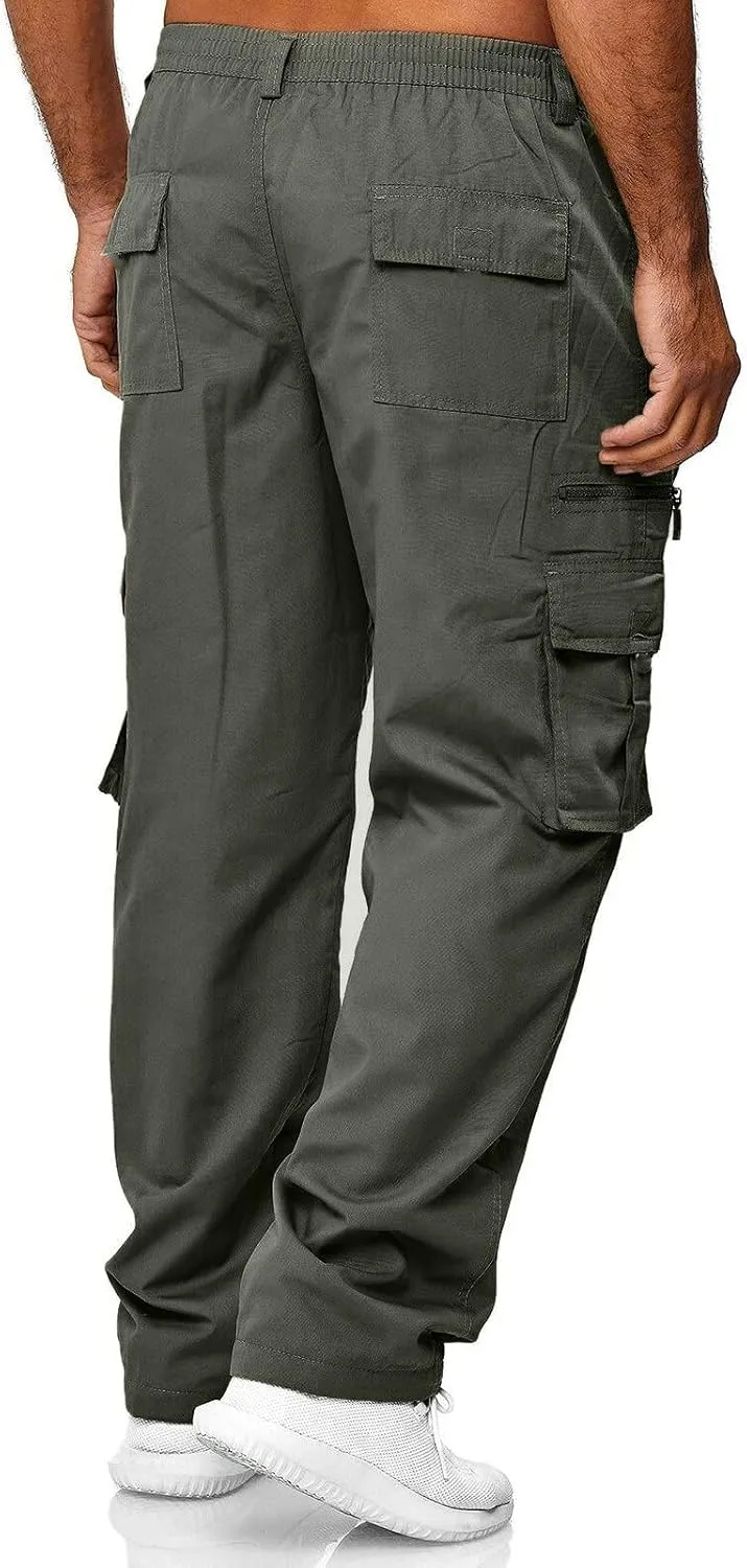 Work Cargo Pants for Men Lightweight Relaxed Fit Dress Trousers Outdoor Hiking Joggers Pant with Multi Pockets
