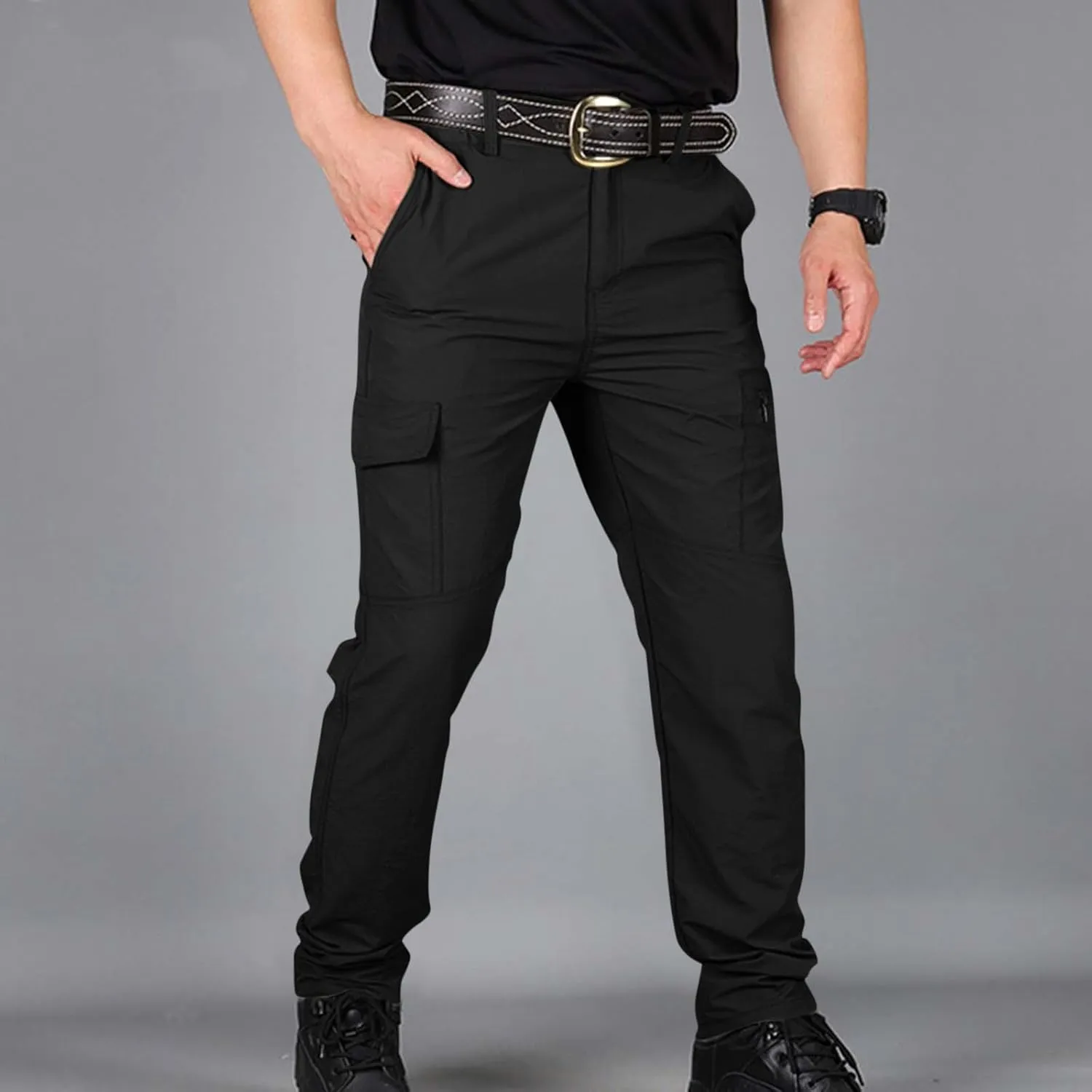 Work Pants for Men Tactic Hiking Waterproof Cargo Pants for Men Relaxed Fit Riptop Lightweight Outdoor Trousers