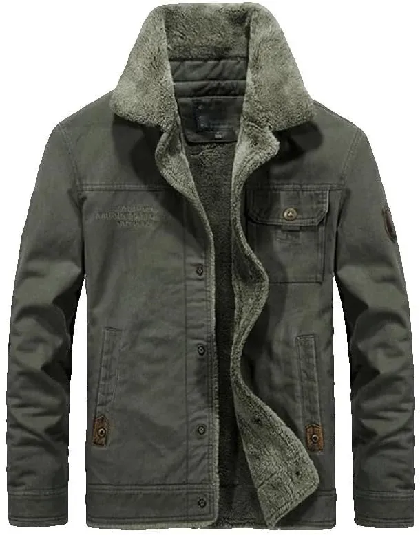 Xingfenly Men Winter Jackets Padded Cotton Thick Warm Casual Outwear Coat Plus Size