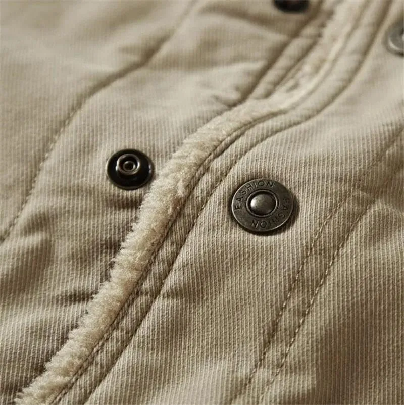 Xingfenly Men Winter Jackets Padded Cotton Thick Warm Casual Outwear Coat Plus Size