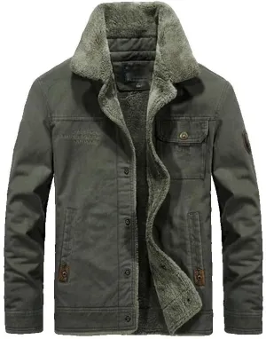 Xingfenly Men Winter Jackets Padded Cotton Thick Warm Casual Outwear Coat Plus Size