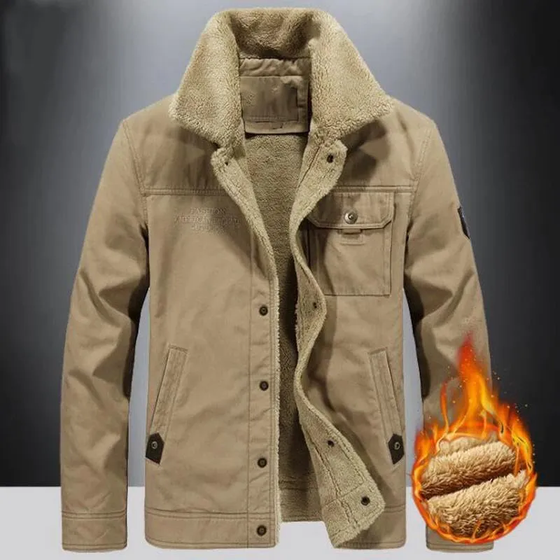 Xingfenly Men Winter Jackets Padded Cotton Thick Warm Casual Outwear Coat Plus Size