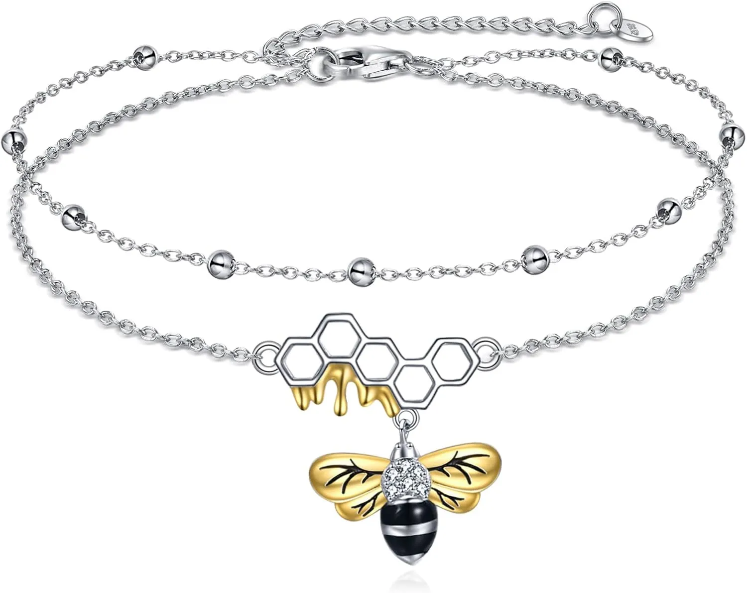 YAFEINI Anklet Bracelets for Women Girls Sterling Silver Hummingbird/Dragonfly/Butterfly Link Chain Anklets Jewelry Gifts