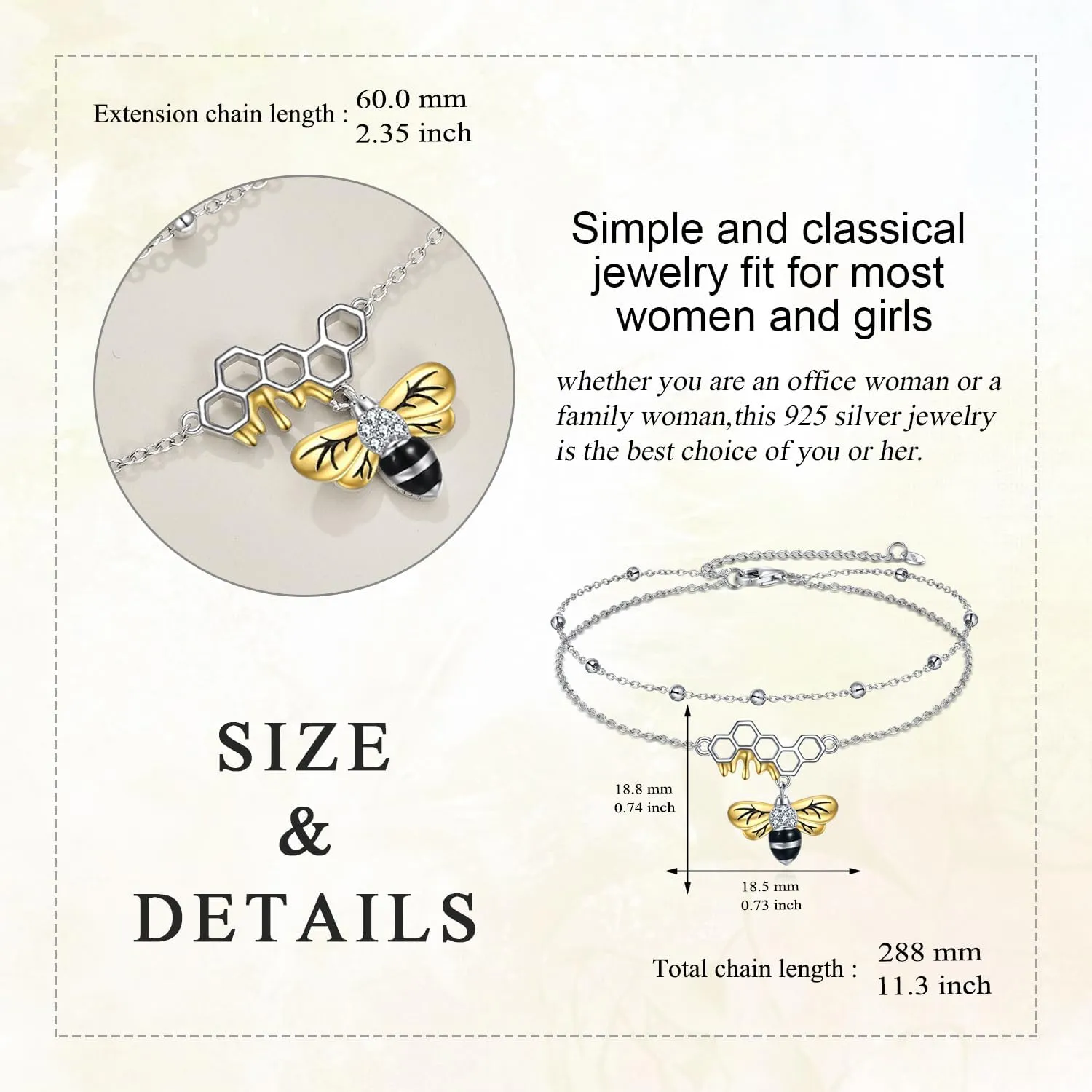 YAFEINI Anklet Bracelets for Women Girls Sterling Silver Hummingbird/Dragonfly/Butterfly Link Chain Anklets Jewelry Gifts