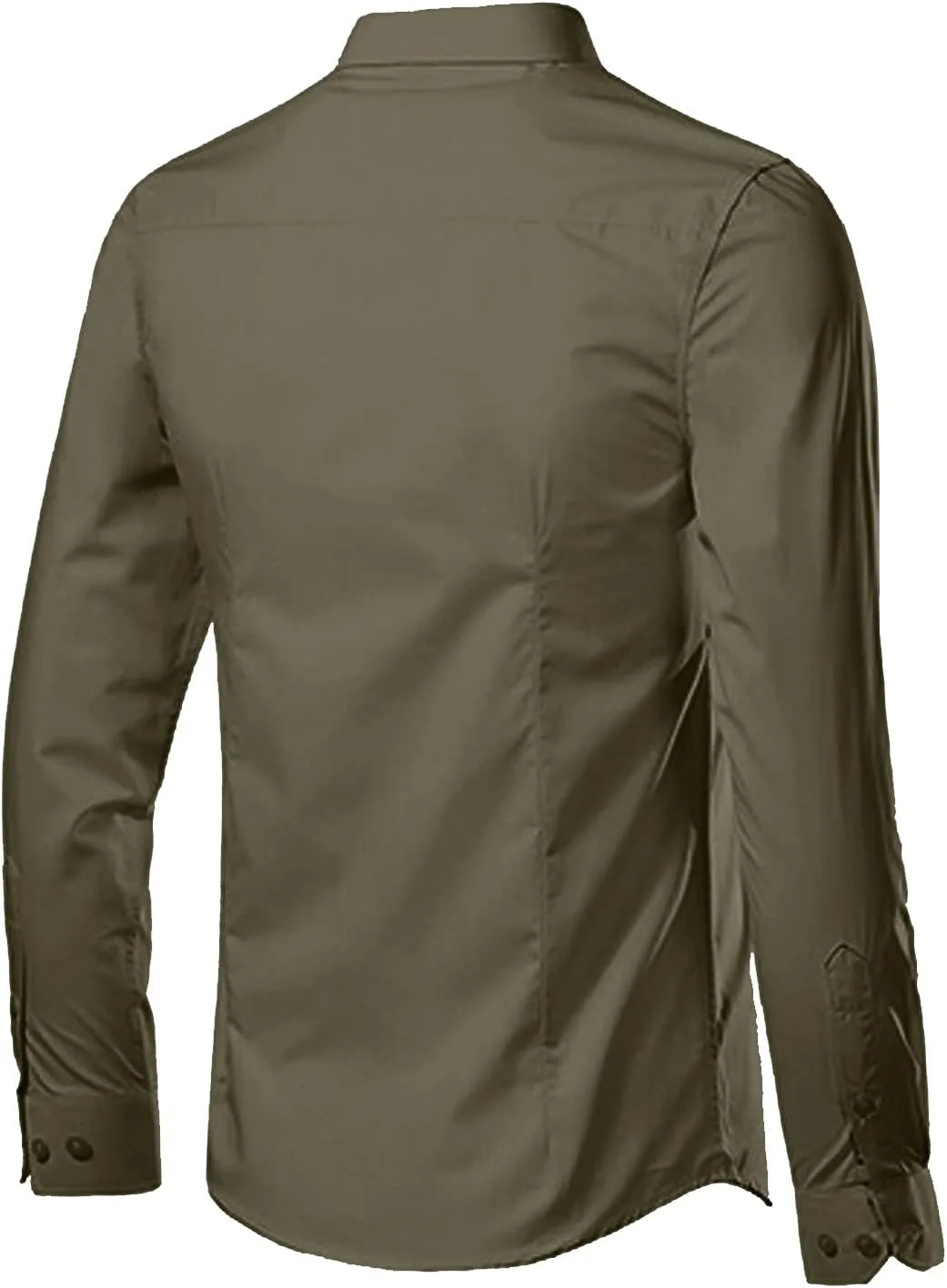 Ymosrh Men's Casual Button-Down Shirts Sleeve Shirt Easy Iron Slim Fit Wrinkle Free Perfect Business Casual Shirts