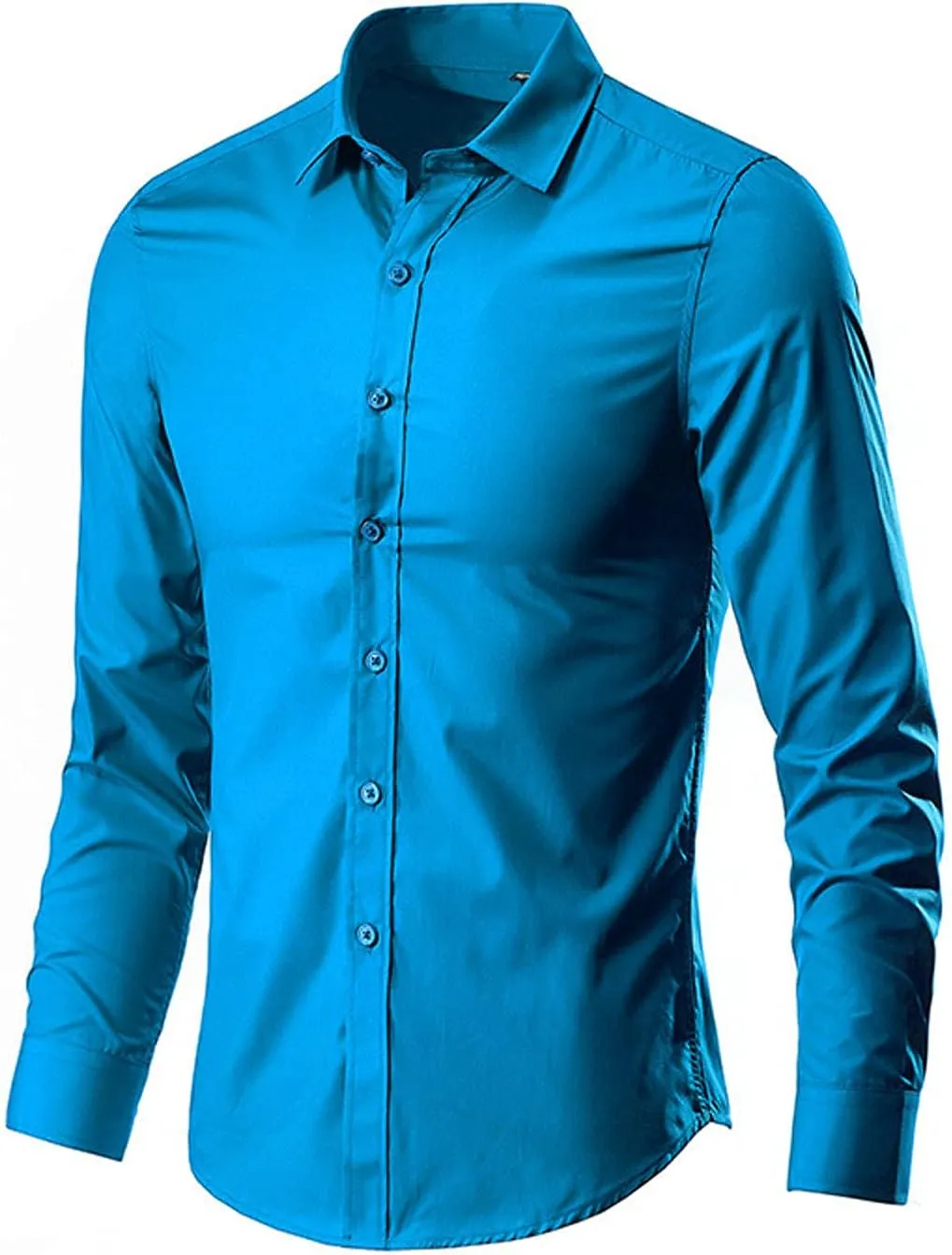 Ymosrh Men's Casual Button-Down Shirts Sleeve Shirt Easy Iron Slim Fit Wrinkle Free Perfect Business Casual Shirts